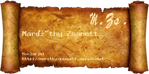 Maróthy Zsanett névjegykártya